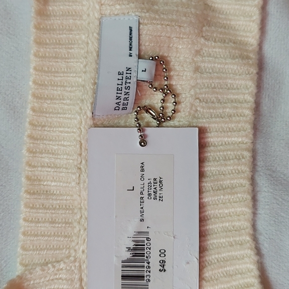 Danielle Bernstein Knit Bra Size L Ivory - Picture 6 of 6